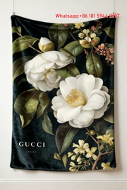Gucci Ivory Camellia throw Blanket Luxury Midnight Tapestry IMG_2752